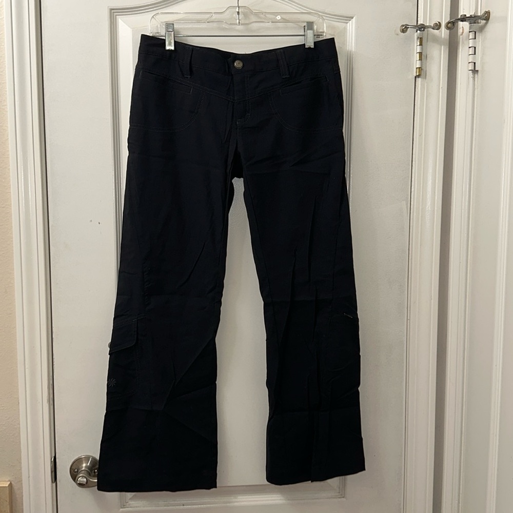 Athleta Black Climbing Hiking Technical Activewear Pants Snap Pockets